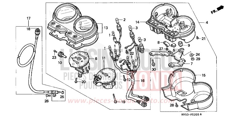 MESSGERAET von CB1300 Super Bold'or ABS FIGHTING RED (R134) von 1994